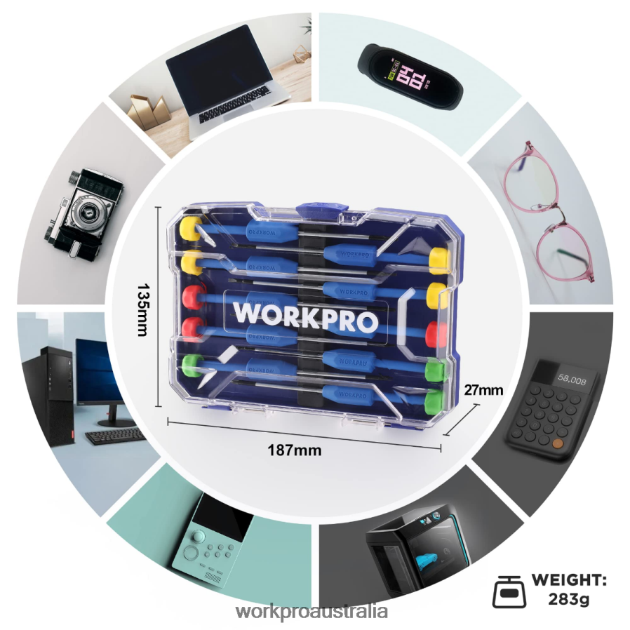 WORKPRO 10-Pcs Precision Screwdriver Set with Case Phillips Slotted Torx Star Magnetic Screwdriver Repair Tool Kit Non-Slip Grip D4R0VT103 Tool New