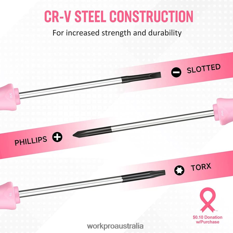 WORKPRO 10 Pcs Precision Screwdriver Set with Pouch Phillips Slotted Torx Star Magnetic Tip Small Screwdriver Repair Kit D4R0VT255 Tool Pink