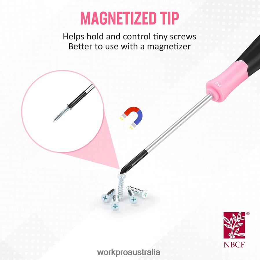 WORKPRO 10 Pcs Precision Screwdriver Set with Pouch Phillips Slotted Torx Star Magnetic Tip Small Screwdriver Repair Kit D4R0VT255 Tool Pink