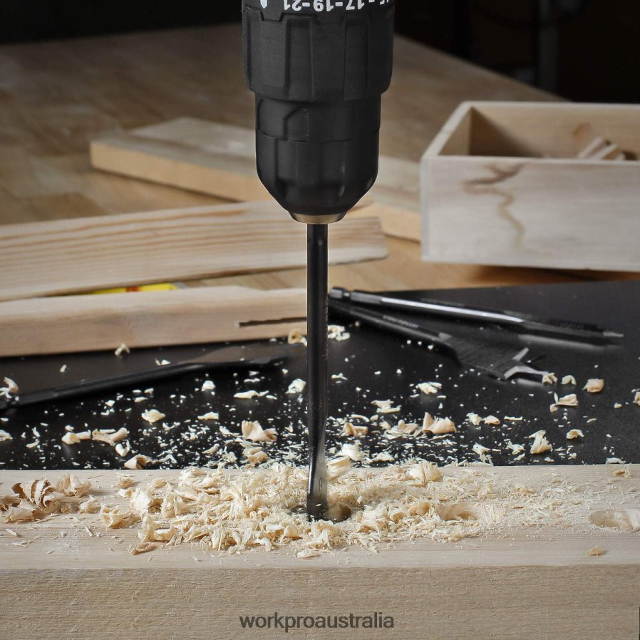 WORKPRO 10 Pcs Premium Carbon Steel Pro Spade Drill Bit Set D4R0VT192 Tool Helpful