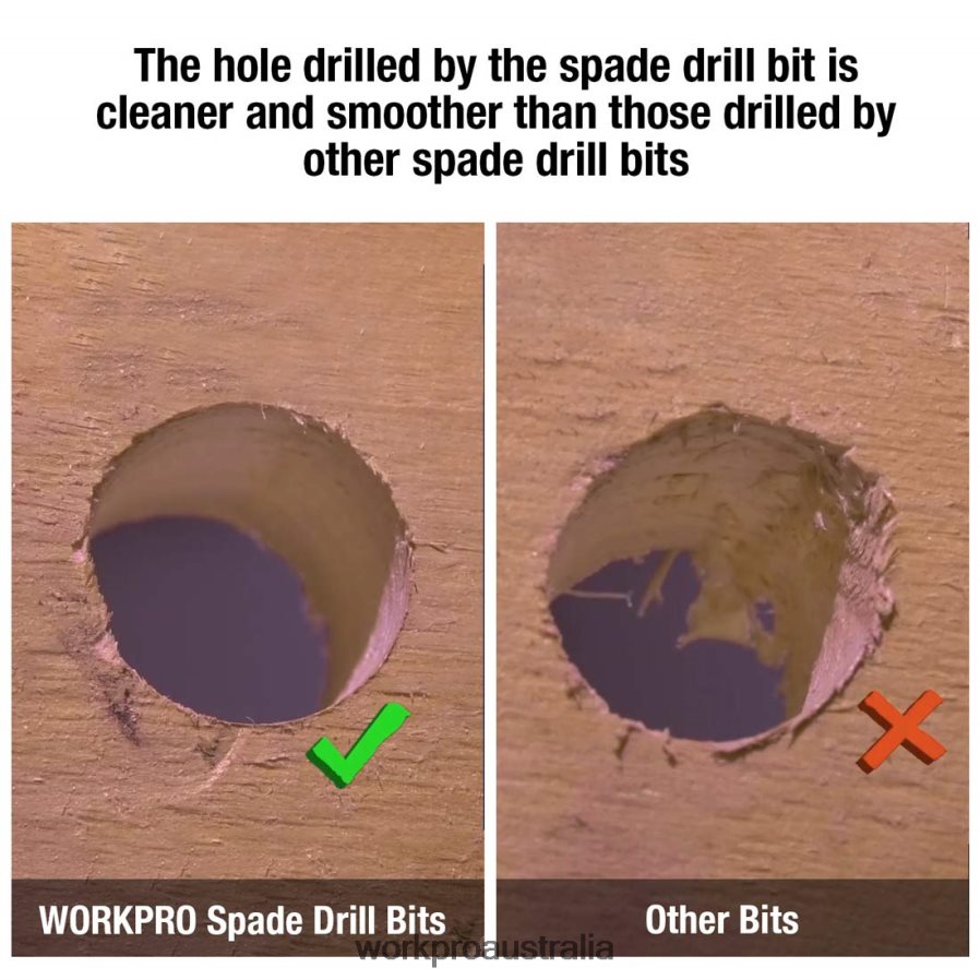 WORKPRO 10 Pcs Premium Carbon Steel Pro Spade Drill Bit Set D4R0VT192 Tool Helpful