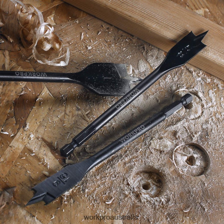 WORKPRO 10 Pcs Premium Carbon Steel Pro Spade Drill Bit Set D4R0VT192 Tool Helpful