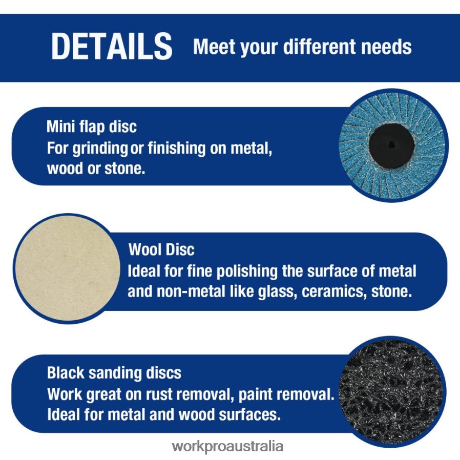 WORKPRO 101 Pcs Sanding Discs Set 2 inch Discs with 1/4 inch Holder D4R0VT193 Tool Useful