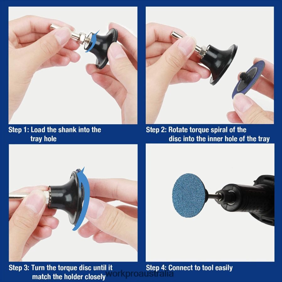 WORKPRO 101 Pcs Sanding Discs Set 2 inch Discs with 1/4 inch Holder D4R0VT193 Tool Useful