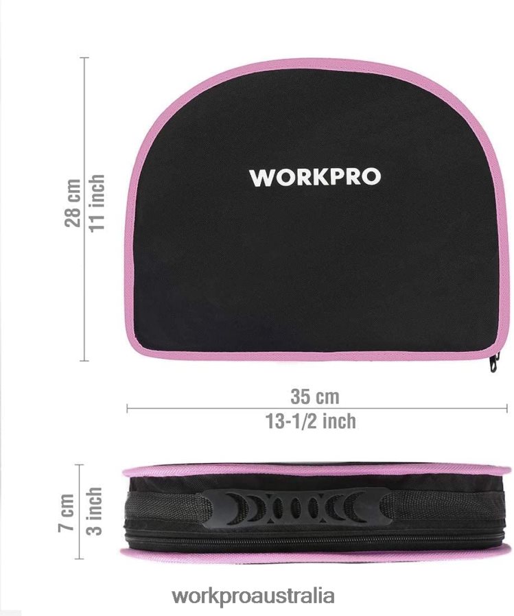 WORKPRO 103 Pcs Tool Kit with Easy Carrying Round Pouch Perfect for DIY Home Maintenance D4R0VT248 Tool Pink