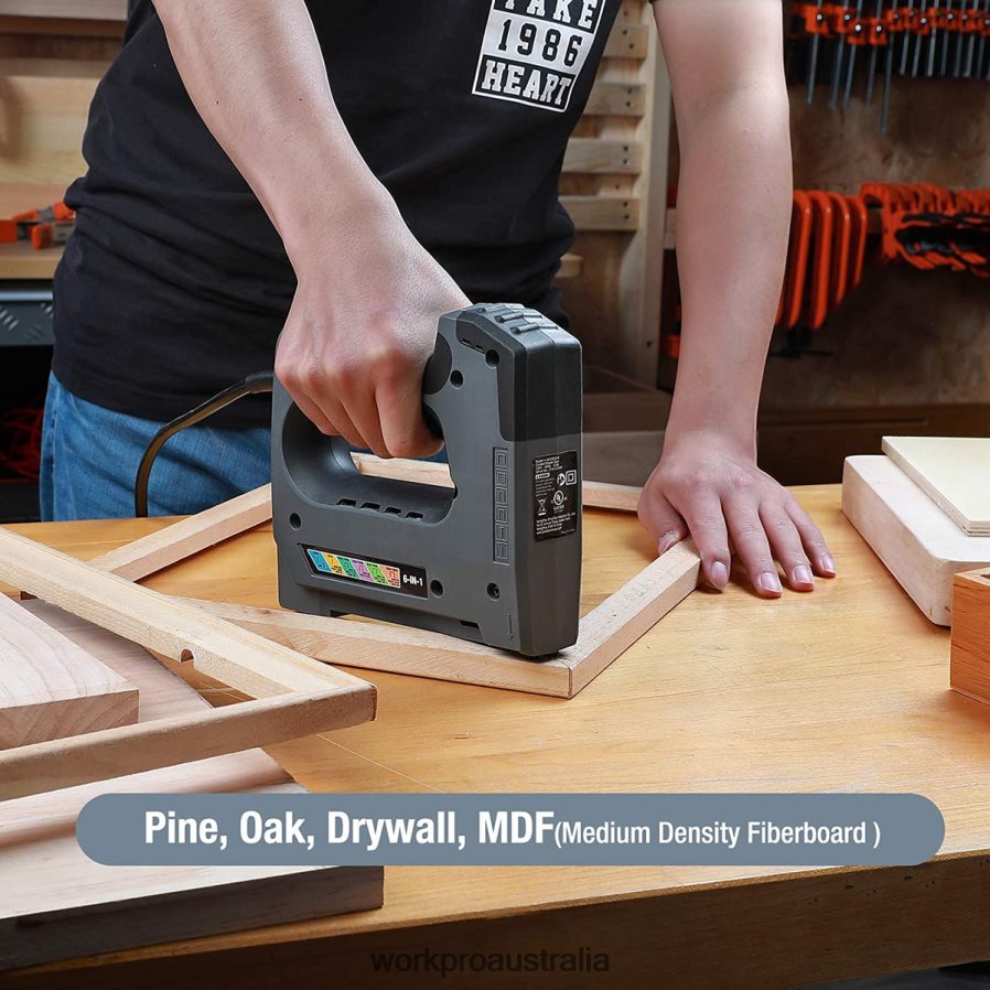 WORKPRO 110V 6 in 1 Electric Stapler Tacker for DIY Project of Woodworking D4R0VT167 Tool Useful