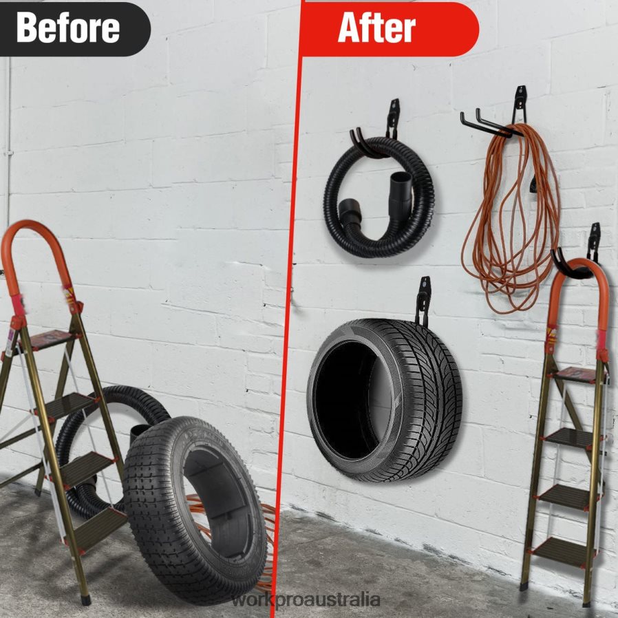 WORKPRO 12 Pcs Garage Hook Set Heavy Duty Steel Garage Hangers Utility Wall Mount Hooks Tool Hangers for Bikes Garden Tools Ladders and Bulky Items D4R0VT133 Tool Useful