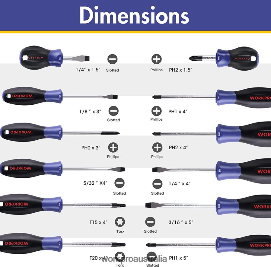 WORKPRO 12 Pcs Magnetic Screwdrivers Set with Organizer Flat for Industrial Household Mechanics Repair D4R0VT99 Tool New