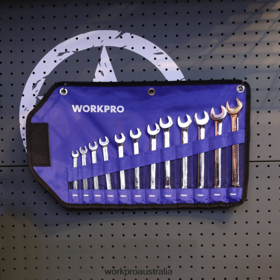 WORKPRO 12 Pcs Metric 8-19mm Premium Cr-V Combination Wrench Set D4R0VT95 Tool New