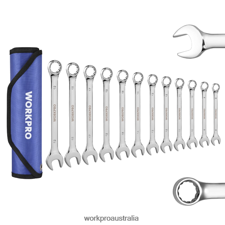 WORKPRO 12 Pcs Metric 8-19mm Premium Cr-V Combination Wrench Set D4R0VT95 Tool New