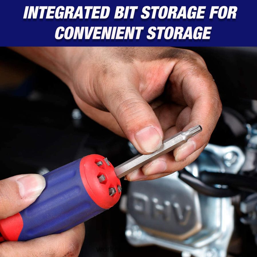 WORKPRO 12-in-1 Ratcheting Multi-Bit Quick-load Mechanism Screwdriver D4R0VT101 Tool Morden