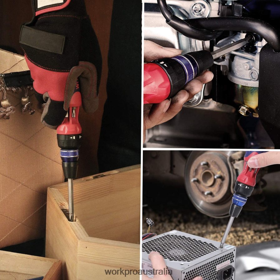 WORKPRO 12-in-1 Ratcheting Multi-Bit Quick-load Mechanism Screwdriver D4R0VT101 Tool Morden