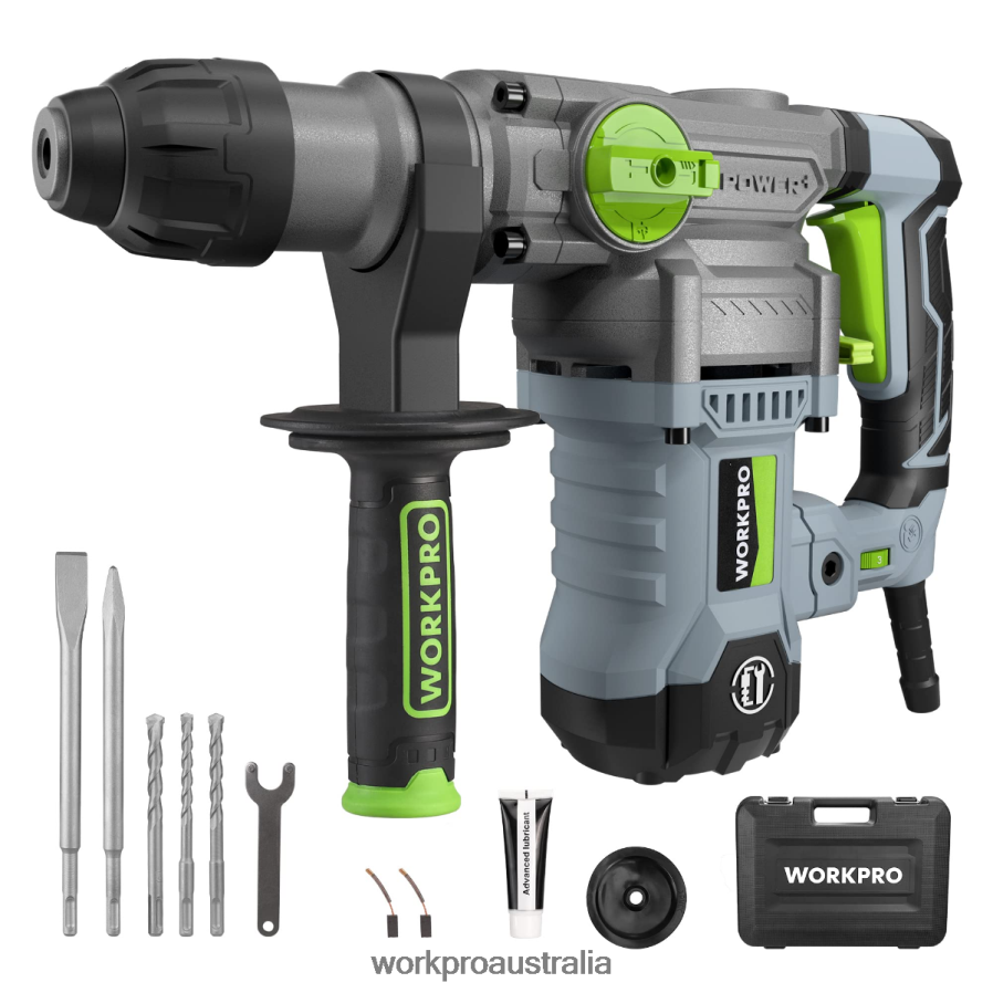 WORKPRO 125AMP 1-1/4 Inch Premium SDS-Plus Rotary Hammer Drill Heavy Duty Corded Version D4R0VT179 Tool Helpful