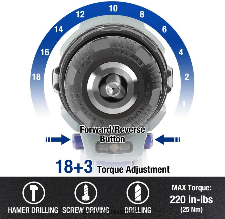WORKPRO 12V 2-Speed Cordless Drill Driver Kit 2 Li-Ion Batteries 2000 mAh and Fast Charger D4R0VT168 Tool Morden