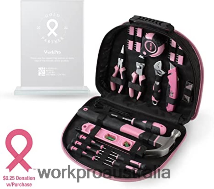 WORKPRO 12V Cordless Drill Driver Kit  103 Pcs Tool Kit  8 Pcs Magnetic Screwdrivers Set  6-in-1 Staple Gun D4R0VT315 Tool Pink