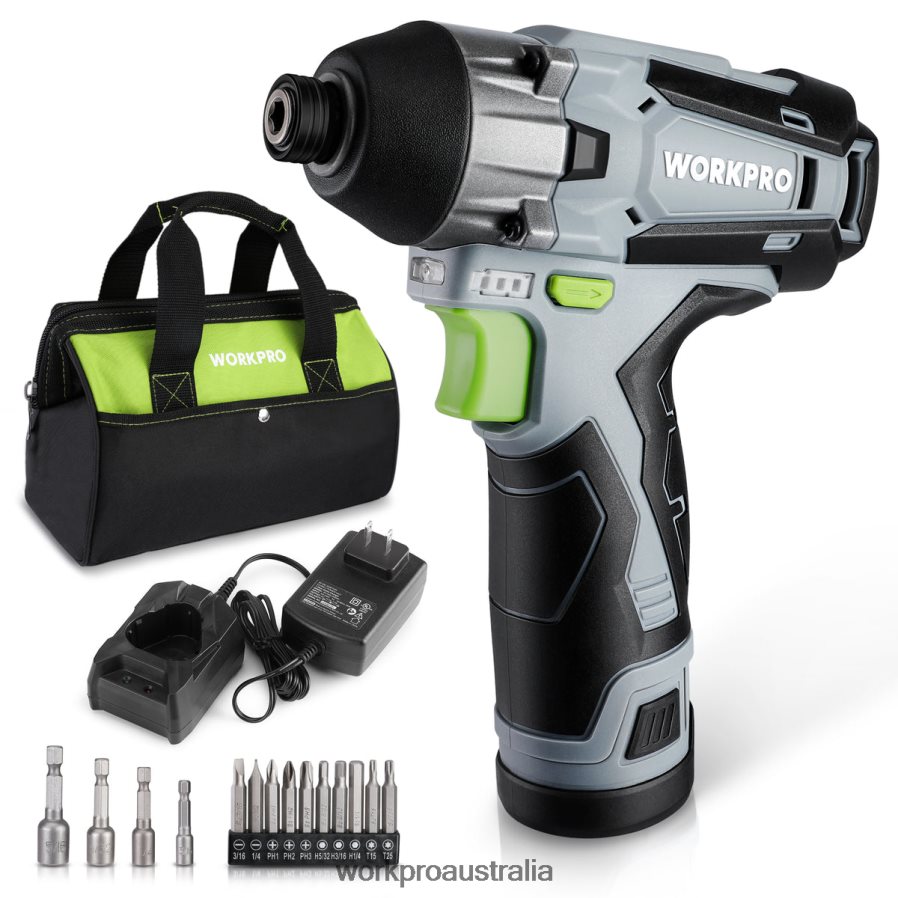 WORKPRO 12V Cordless Impact Driver Kit Hex Electric Impact Drill/Driver Set with 20Ah Lithium-ion Battery D4R0VT190 Tool New