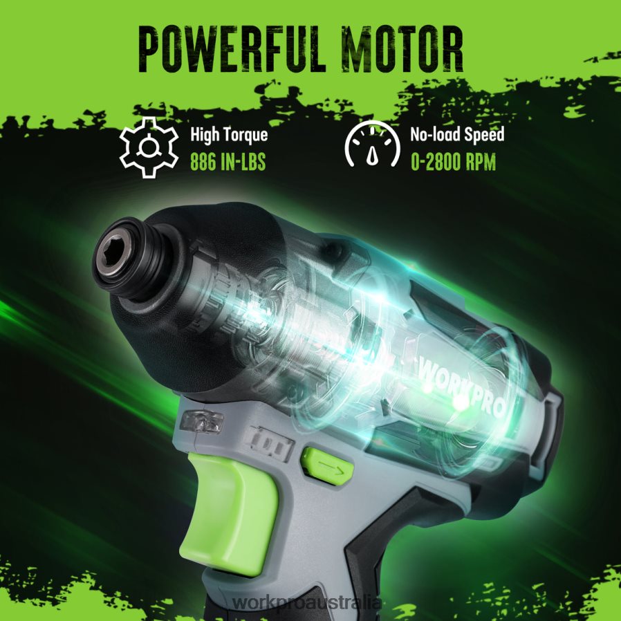 WORKPRO 12V Cordless Impact Driver Kit Hex Electric Impact Drill/Driver Set with 20Ah Lithium-ion Battery D4R0VT190 Tool New