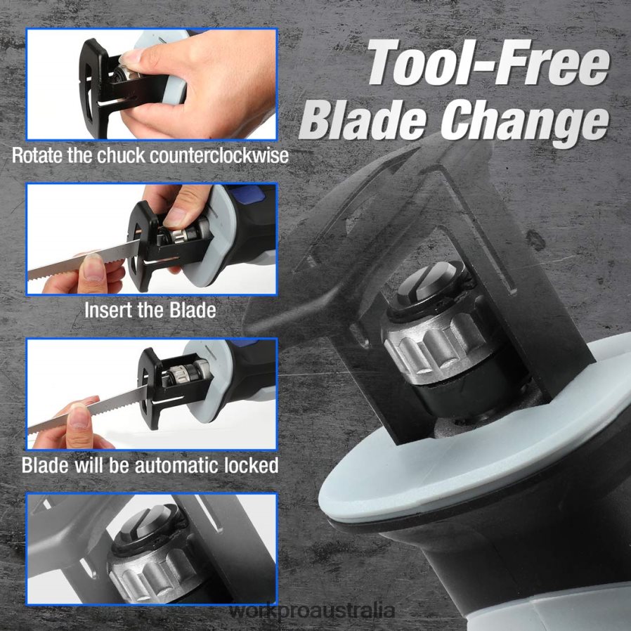 WORKPRO 12V Cordless Reciprocating Saw with Clamping Jaw D4R0VT185 Tool Useful