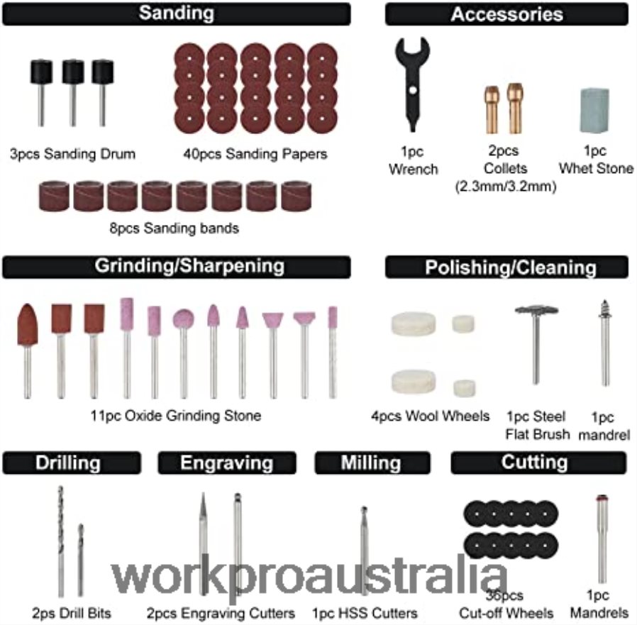 WORKPRO 12V Cordless Rotary Tool Kit  276-piece Rotary Tool Accessories Kit  8-Piece Clamp Set  4-in-1 Staple Gun Kit D4R0VT317 Tool Morden