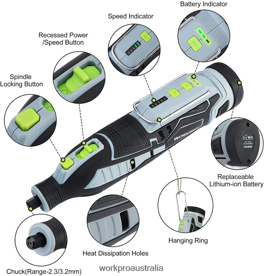 WORKPRO 12V Cordless Rotary Tool Kit for Handmade and DIY D4R0VT226 Tool Morden