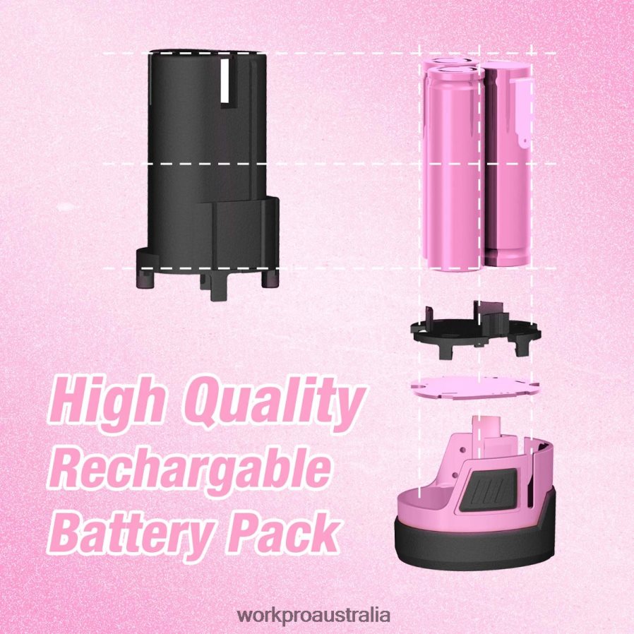 WORKPRO 12V Lithium-ion Replacement Battery for 12V Cordless Drill Driver D4R0VT223 Tool Pink