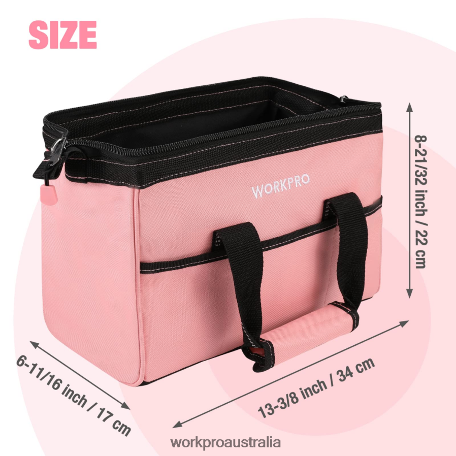 WORKPRO 13-Inch Tool Bag Soft Cloth Tool Storage Bags D4R0VT29 Storage Pink