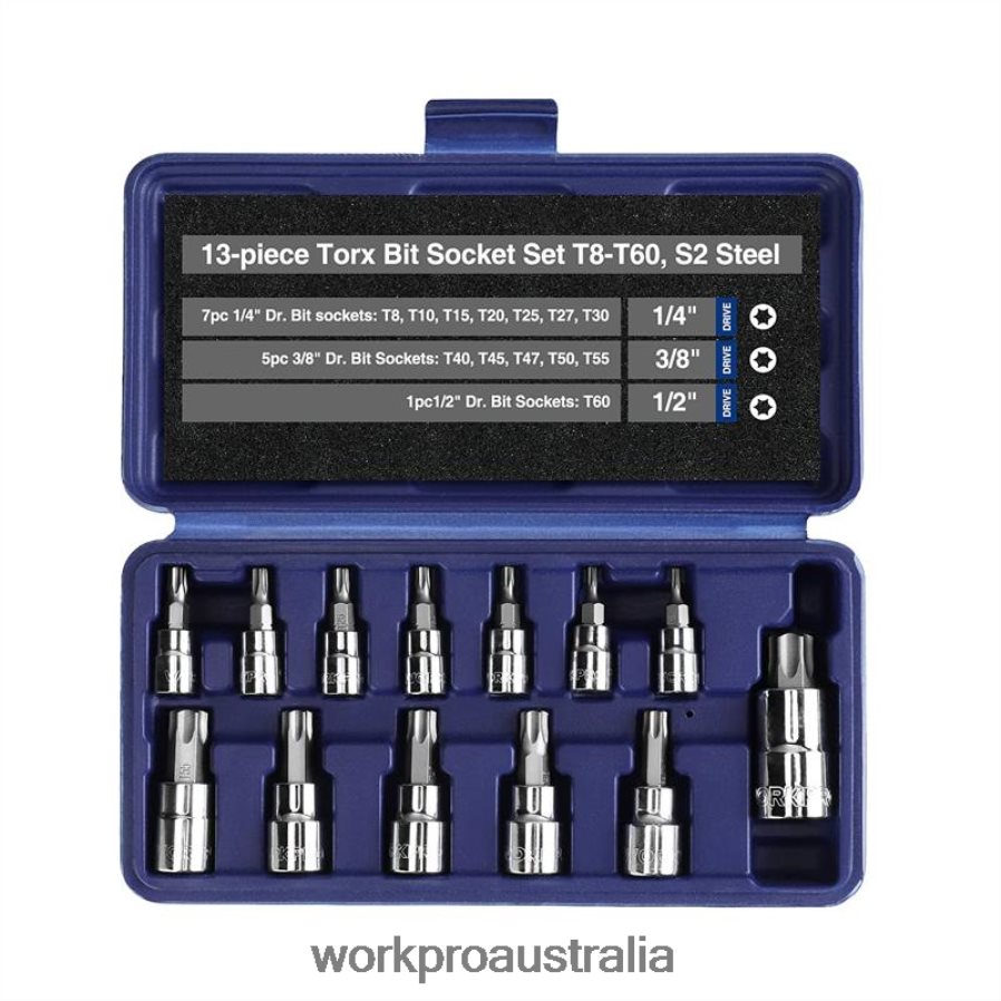 WORKPRO 13 pcs Torx Bit Socket Set (For Hand Use Only) D4R0VT127 Tool Morden
