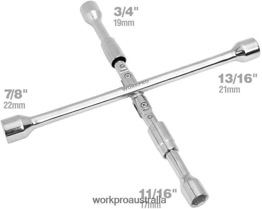 WORKPRO 14-Inch Universal Folding Lug 4-Way Cross Wrench D4R0VT90 Tool Helpful