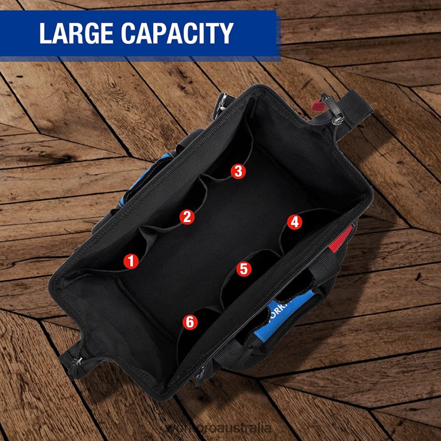 WORKPRO 14-inch Tool Bag Multi-pocket Tool Organizer with Adjustable Shoulder Strap D4R0VT31 Storage Useful