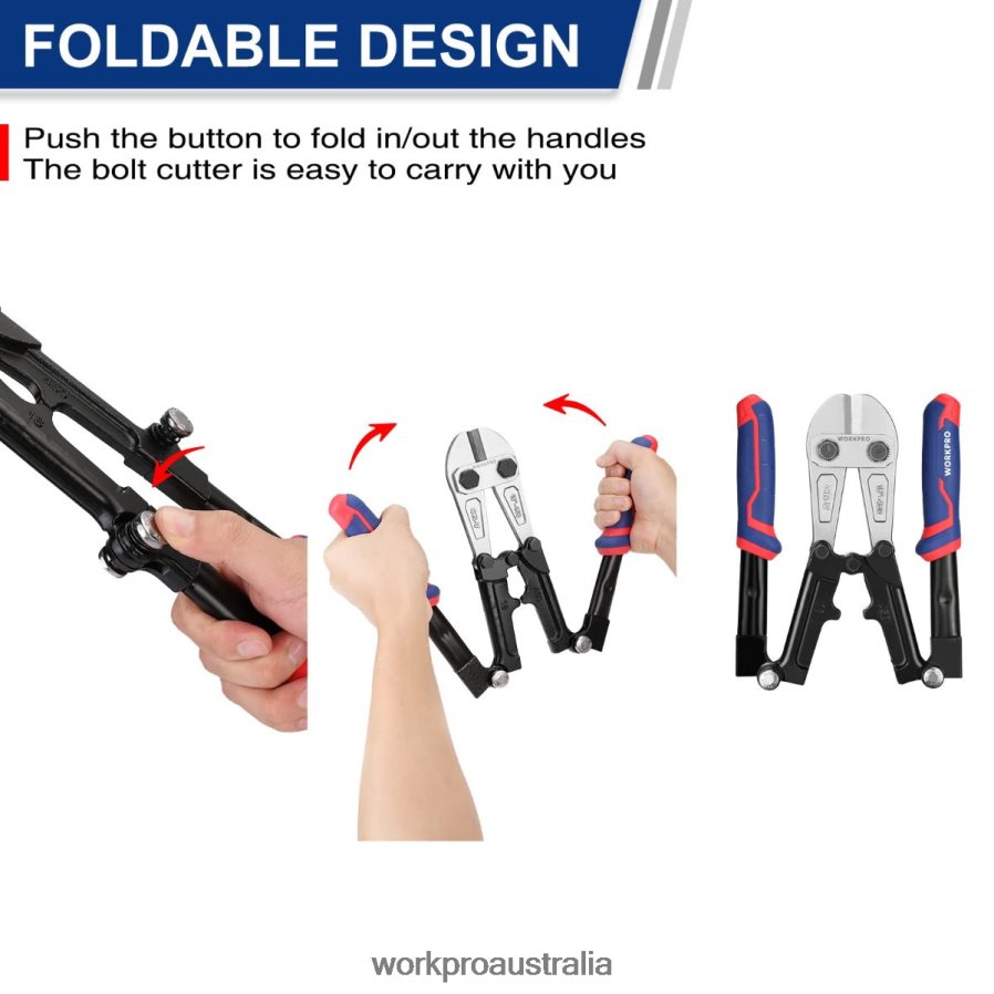 WORKPRO 14/18 Inch Bolt Cutter Tri-Material Handle with Comfort Grip D4R0VT156 Tool New