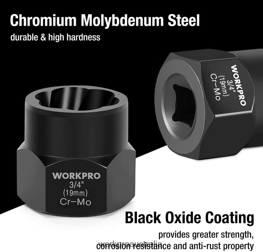 WORKPRO 15 Pcs Impact Bolt  Nut Remover Set D4R0VT128 Tool Useful