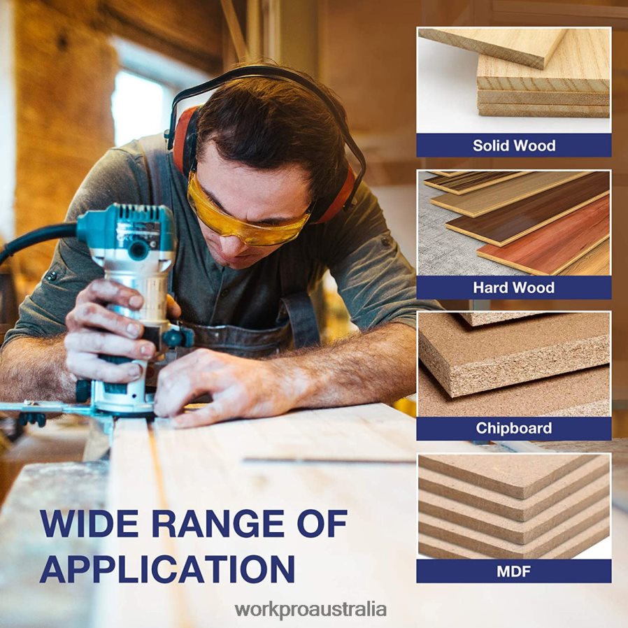 WORKPRO 15 Pcs Router Bits Set 1/4-Inch Shank Tungsten Carbide Router Bits D4R0VT130 Tool Morden