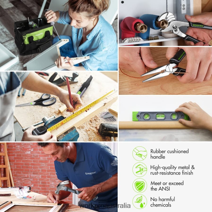 WORKPRO 157-Piece Cordless Drill Combo Kit with 20V Cordless Lithium-ion D4R0VT259 Tool Pink/Grey