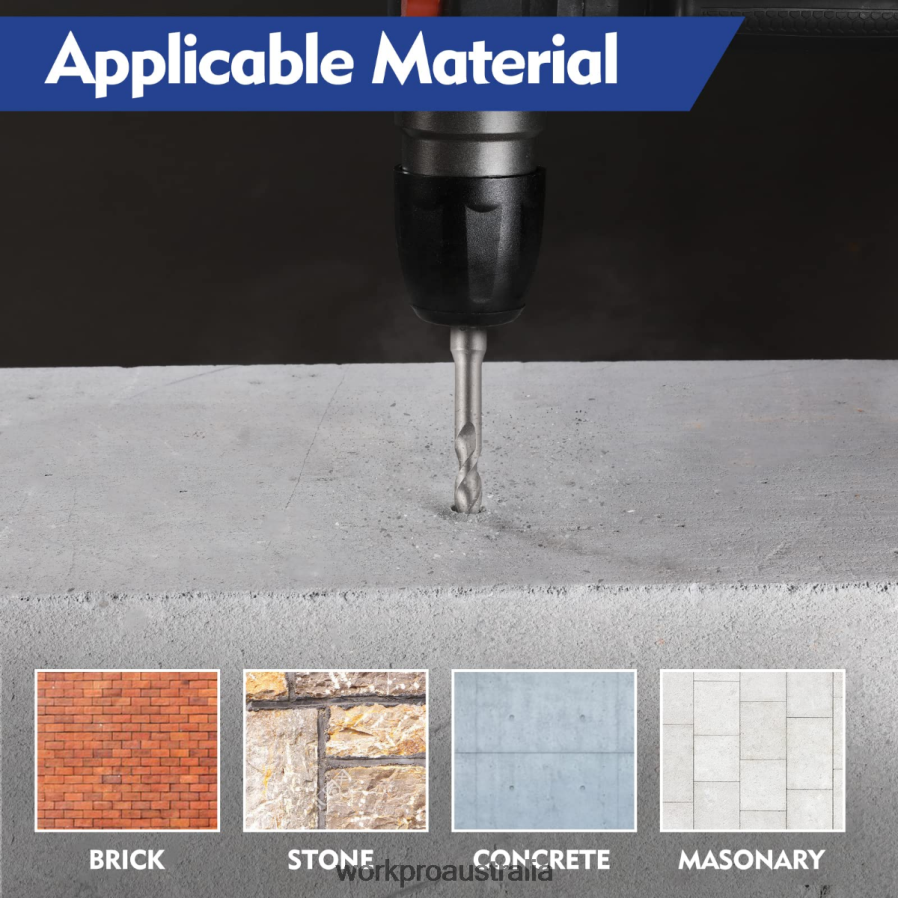 WORKPRO 17 Pcs SDS-Plus Rotary Hammer Drill Bits and Chisel Set D4R0VT199 Tool Helpful