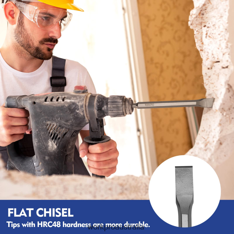 WORKPRO 17 Pcs SDS-Plus Rotary Hammer Drill Bits and Chisel Set D4R0VT199 Tool Helpful