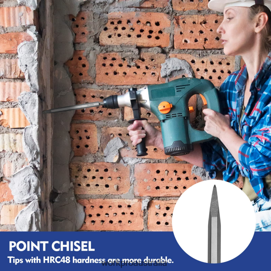 WORKPRO 17 Pcs SDS-Plus Rotary Hammer Drill Bits and Chisel Set D4R0VT199 Tool Helpful