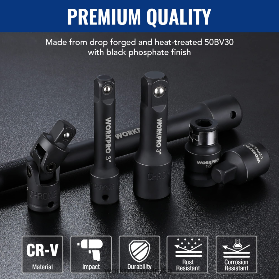 WORKPRO 18 Pcs Drive Tool Accessory Set D4R0VT137 Tool Morden