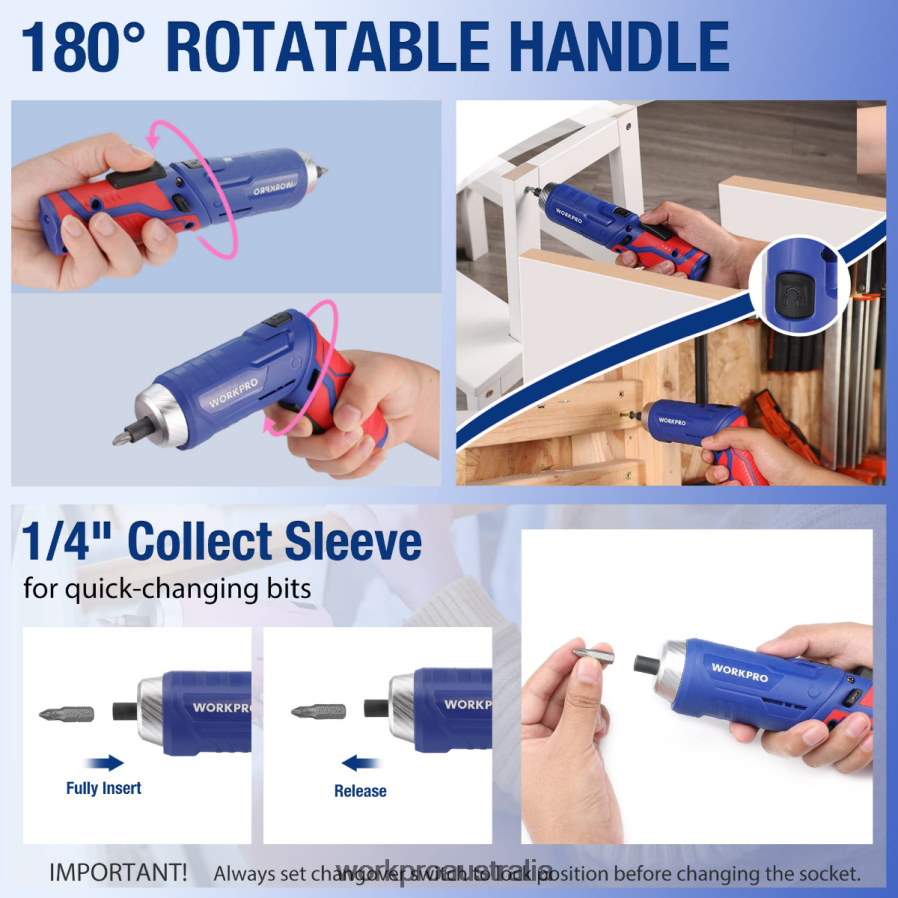 WORKPRO 18 Pcs General Home Tool Kit D4R0VT102 Tool Pink/Blue