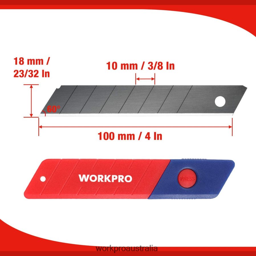 WORKPRO 18mm Snap-off Blades SK5 Steel Replacement Blade Fits Pack of 100 D4R0VT53 Tool Useful