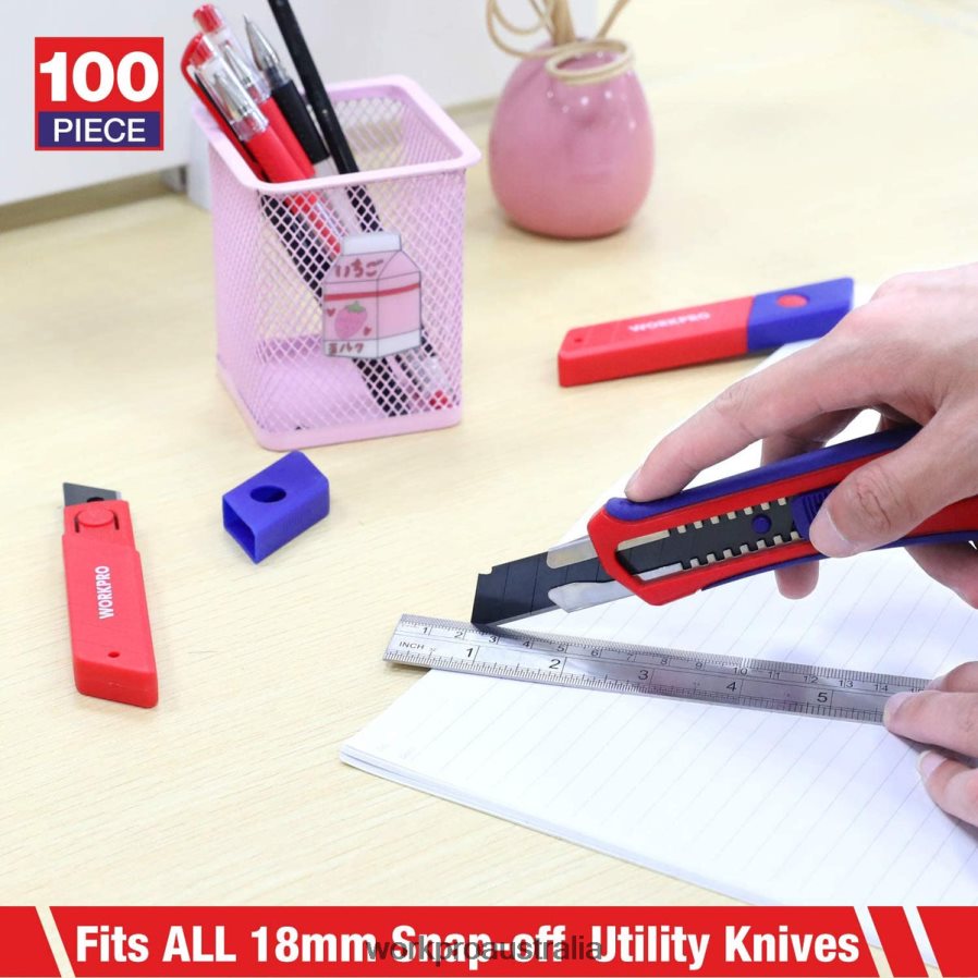 WORKPRO 18mm Snap-off Blades SK5 Steel Replacement Blade Fits Pack of 100 D4R0VT53 Tool Useful