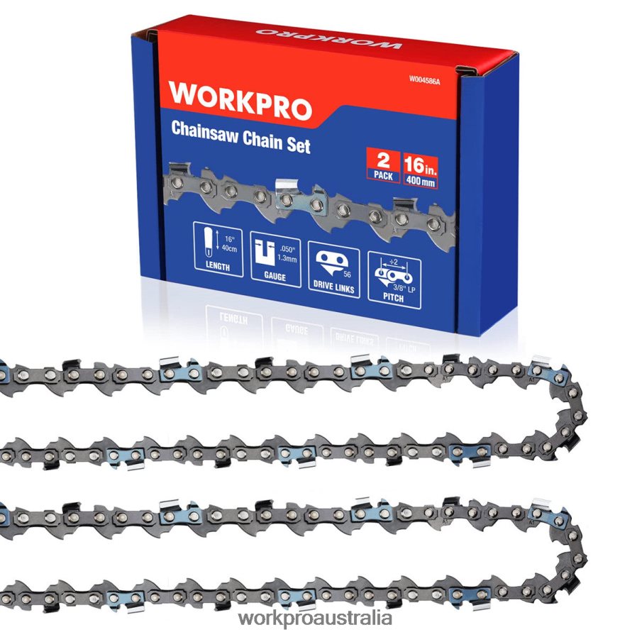 WORKPRO 2-Pack Chainsaw Chain 3/8Pitch 56 Drive Links Wood Cutting Saw Chain for Chainsaw Parts D4R0VT204 Tool Useful