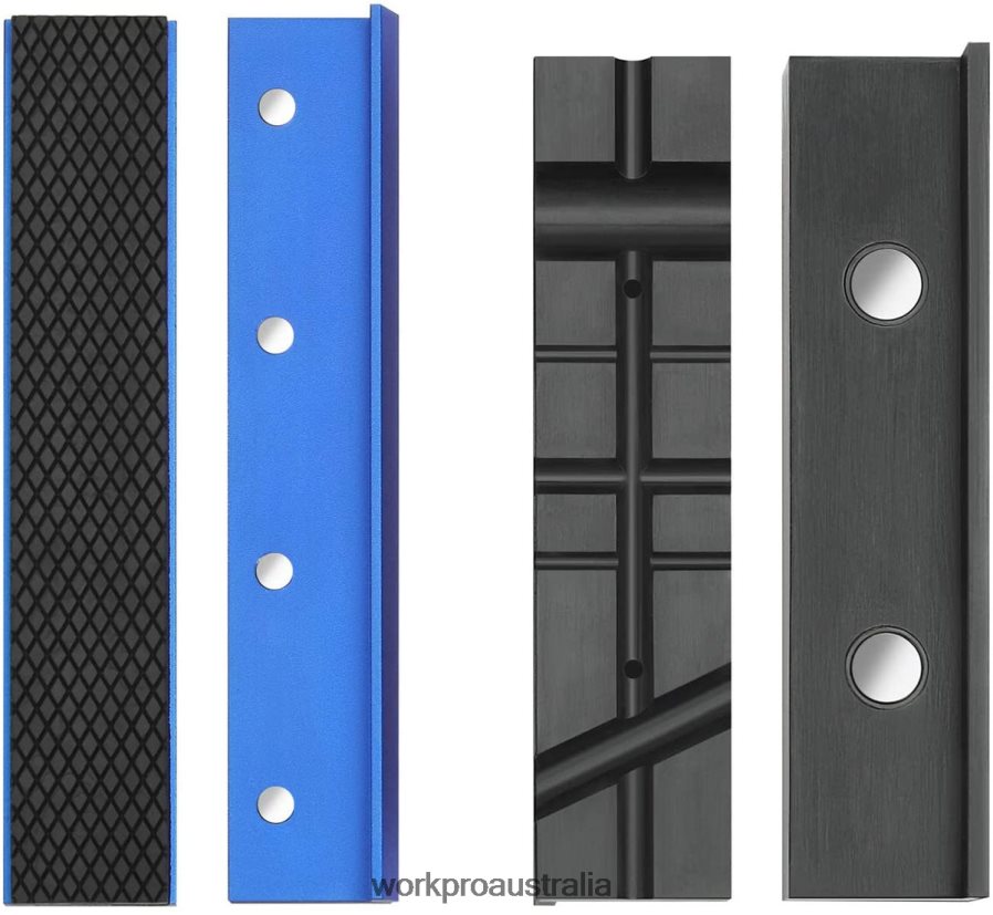 WORKPRO 2-Pair Vise Jaw Pads Magnetic Vise Jaw Covers Protectors Multi-Groove Jaw Pads and Aluminum Pads Set D4R0VT117 Tool Morden