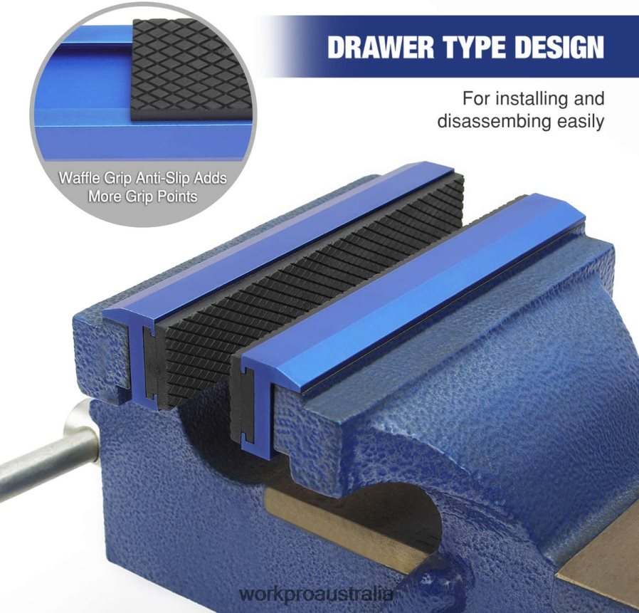 WORKPRO 2-Pair Vise Jaw Pads Magnetic Vise Jaw Covers Protectors Multi-Groove Jaw Pads and Aluminum Pads Set D4R0VT117 Tool Morden