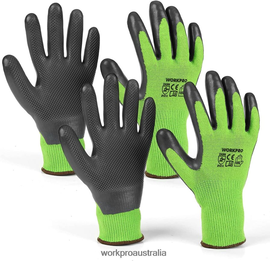 WORKPRO 2 Pairs Garden Working Gloves with Eco Latex Palm Coated and Touchscreen for Weeding Digging Raking and Pruning D4R0VT273 Tool New