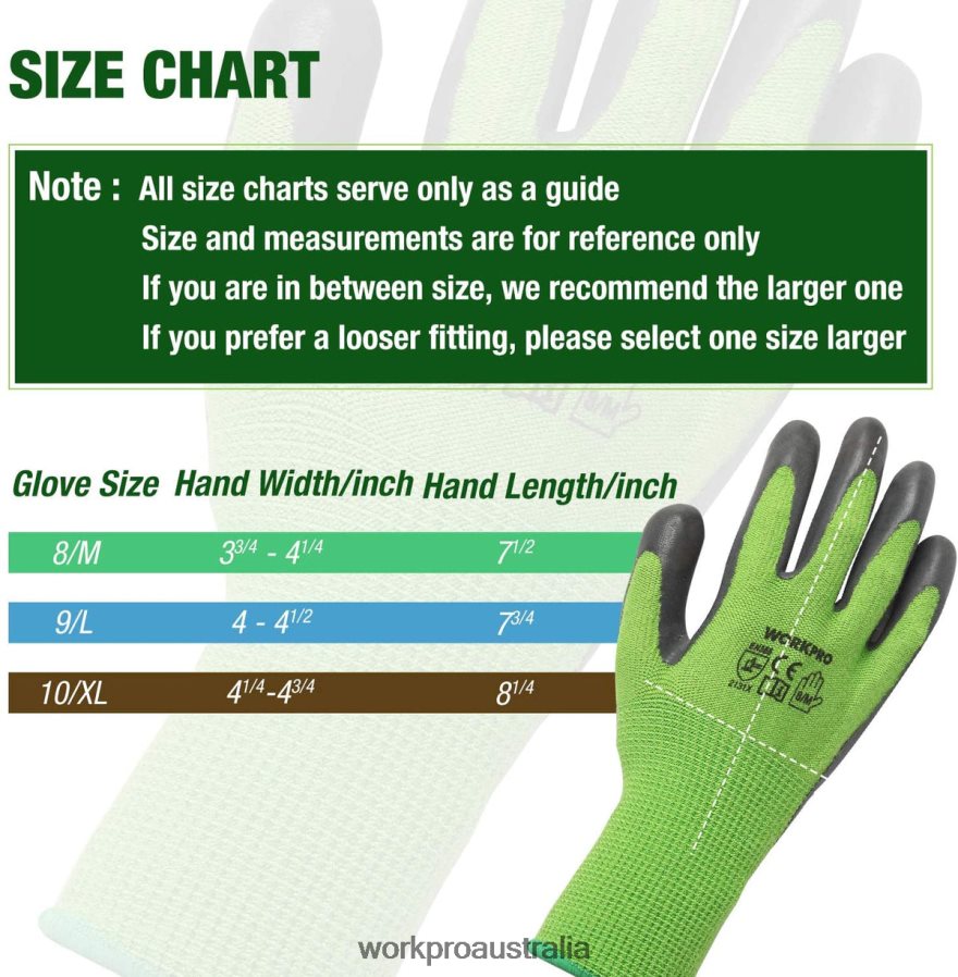 WORKPRO 2 Pairs Garden Working Gloves with Eco Latex Palm Coated and Touchscreen for Weeding Digging Raking and Pruning D4R0VT273 Tool New