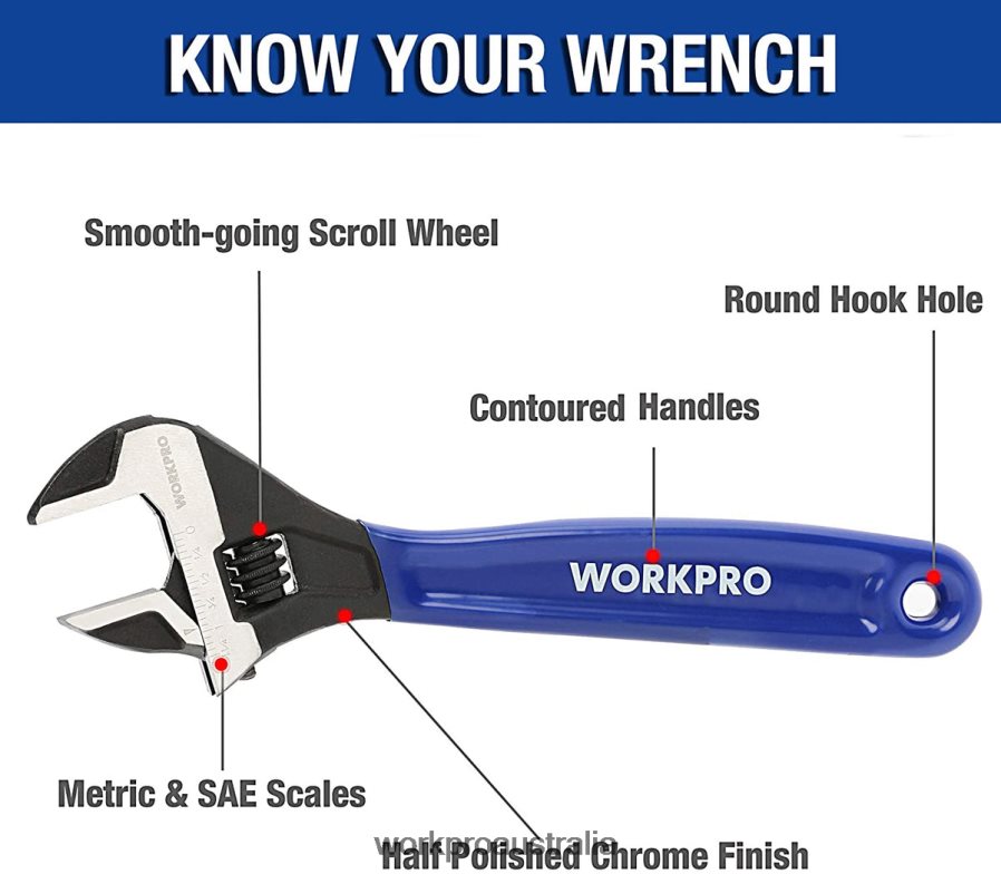 WORKPRO 2 Pcs Adjustable Wrench Set for Home GarageWorkshop and DIY D4R0VT87 Tool Helpful