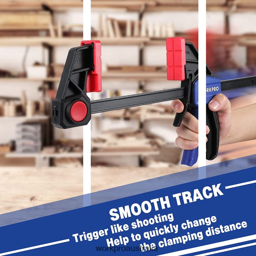 WORKPRO 2 Pcs Bar Clamps for Woodworking Medium Duty 300lbs One-Handed Clamp/Spreader D4R0VT118 Tool Morden