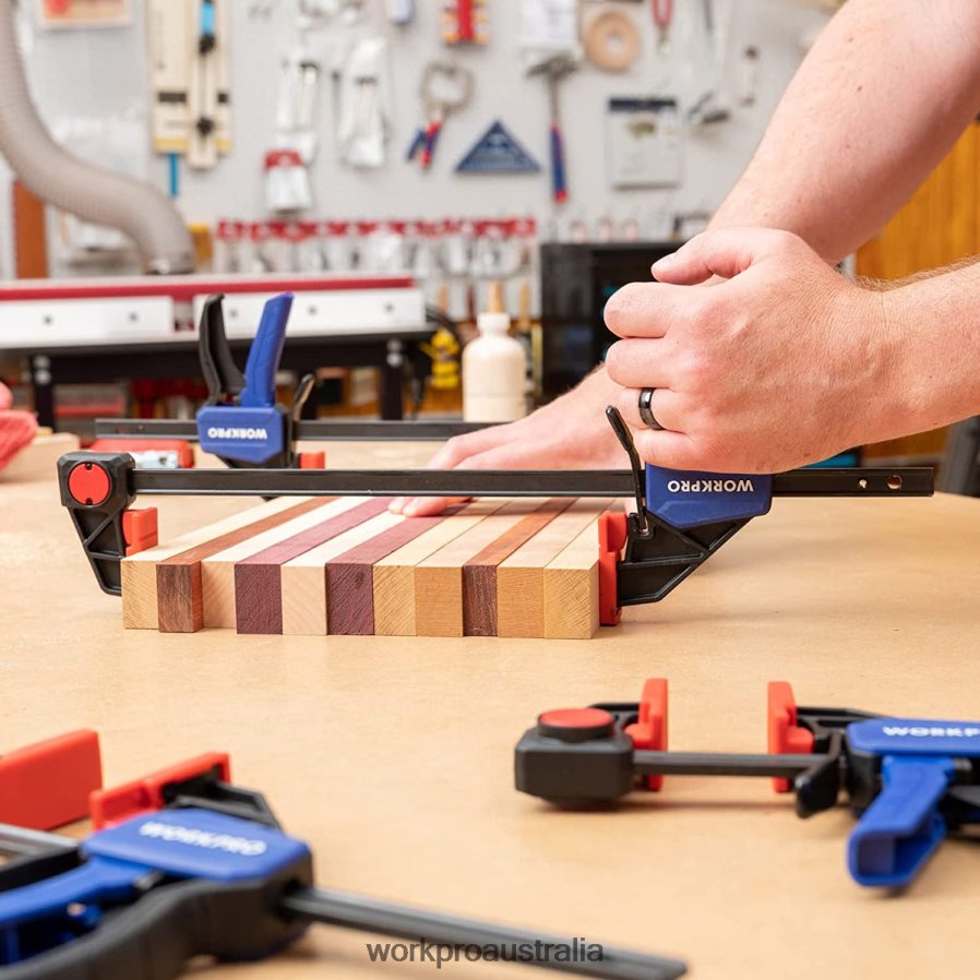 WORKPRO 2 Pcs Bar Clamps for Woodworking Medium Duty 300lbs One-Handed Clamp/Spreader D4R0VT118 Tool Morden