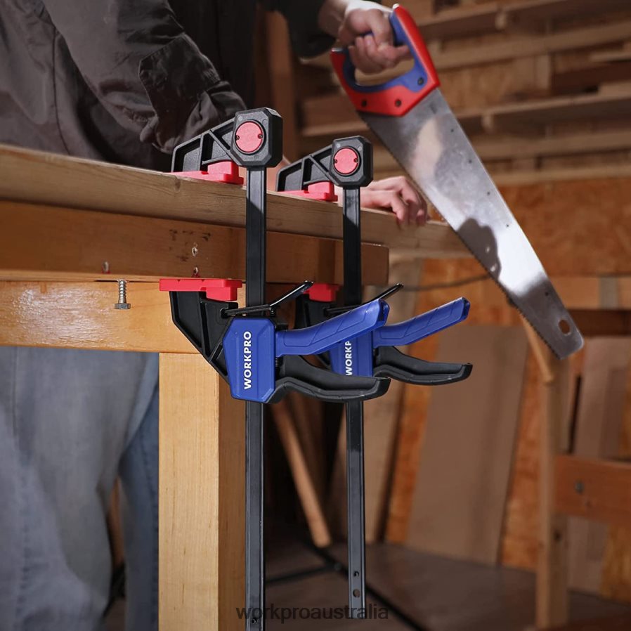 WORKPRO 2 Pcs Bar Clamps for Woodworking Medium Duty 300lbs One-Handed Clamp/Spreader D4R0VT118 Tool Morden