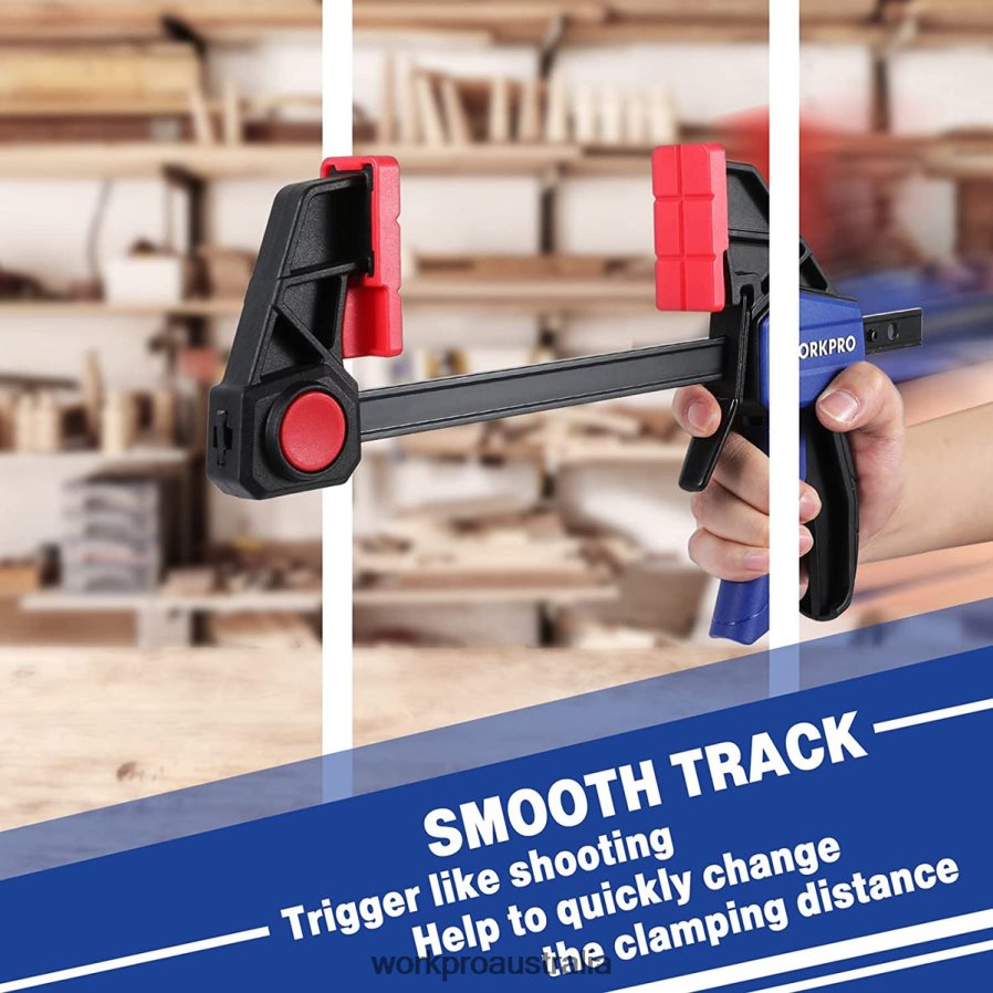 WORKPRO 2 Pcs Bar Clamps for Woodworking Medium Duty 300lbs One-Handed Clamp/Spreader D4R0VT123 Tool Helpful